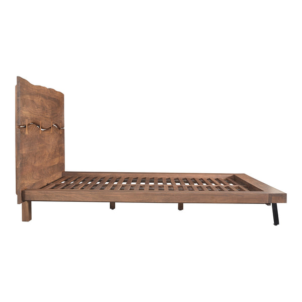 Moe's Madagascar Platform Bed Queen in Brown