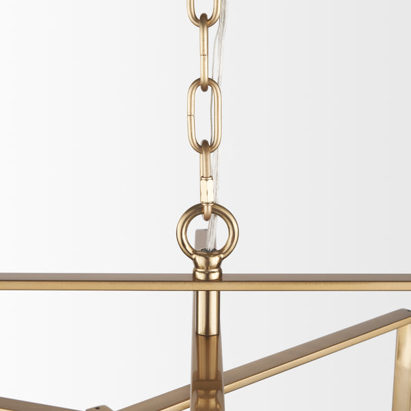 Colleen Antiqued Gold Metal 4-Light Chandelier