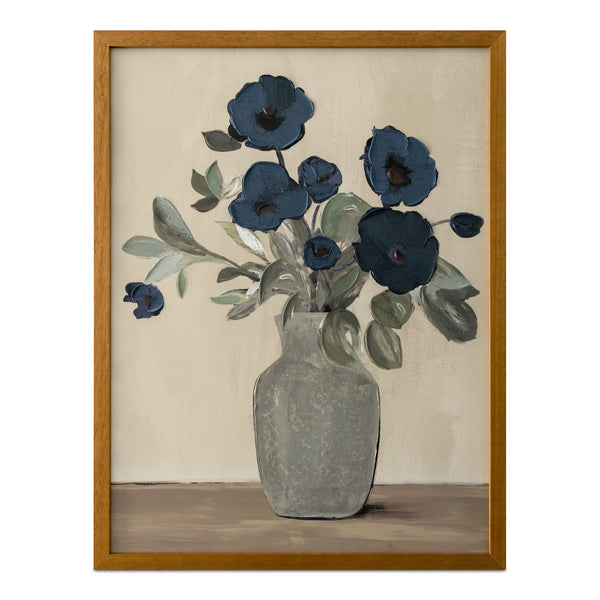 Sentiment Framed Floral Painting in Multicolor