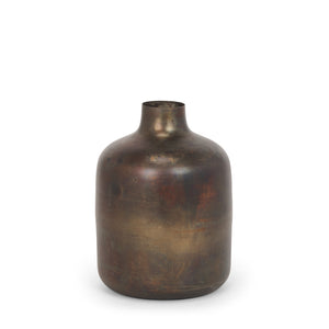 Daya Medium Antiqued Gold Metal Vase