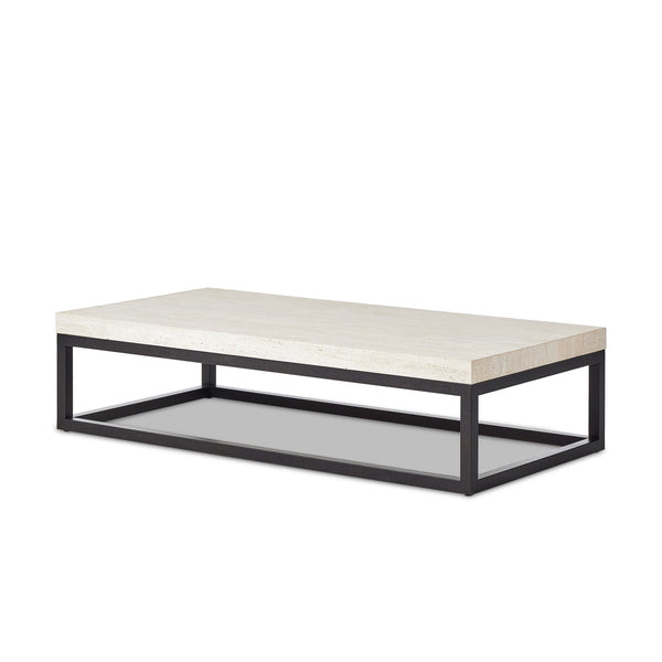 The 67' Rectangular Coffee Table in Travertine