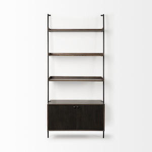 Grace 37.5L x 20W x 82H Two-Toned Brown Wood Three Shelf Shelving Unit