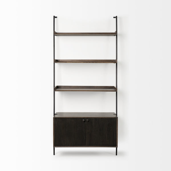 Grace 37.5L x 20W x 82H Two-Toned Brown Wood Three Shelf Shelving Unit