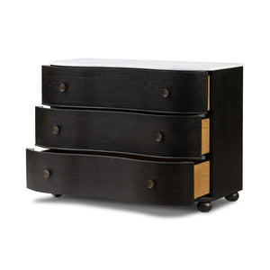 Tiago Marble Chest - Distressed Black