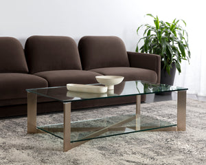 XAVIER COFFEE TABLE - RECTANGULAR - ANTIQUE BRASS