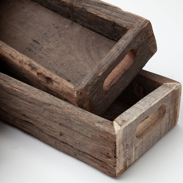 Vernon (Medium) 30L x 7W Brown Reclaimed Wood Tray