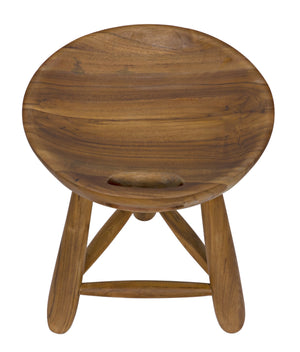 Basel Teak Stool with Clear Coat Semi-Gloss Finish