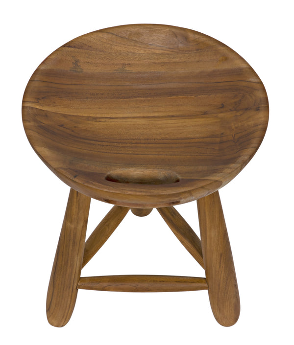Basel Teak Stool with Clear Coat Semi-Gloss Finish