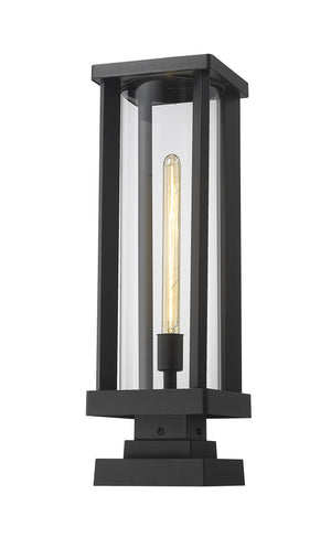 Glenwood 1 Light Outdoor Pier Mounted Fixture in Black Finish