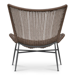 Paige Outdoor Accent Chair in Brown Wicker