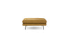 TUX Ottoman in tan leather black powder coated legs