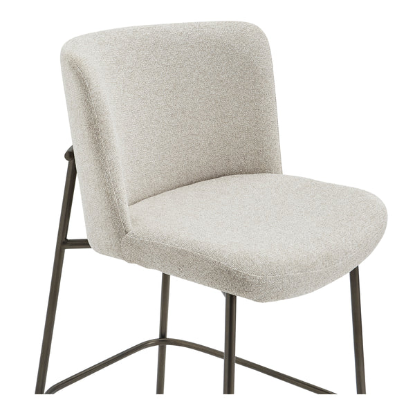 Early Beige Counter Stool with Blackened Bronze Frame