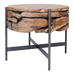 Bardo KD Reclaimed Teak Side/ End Table, Natural 