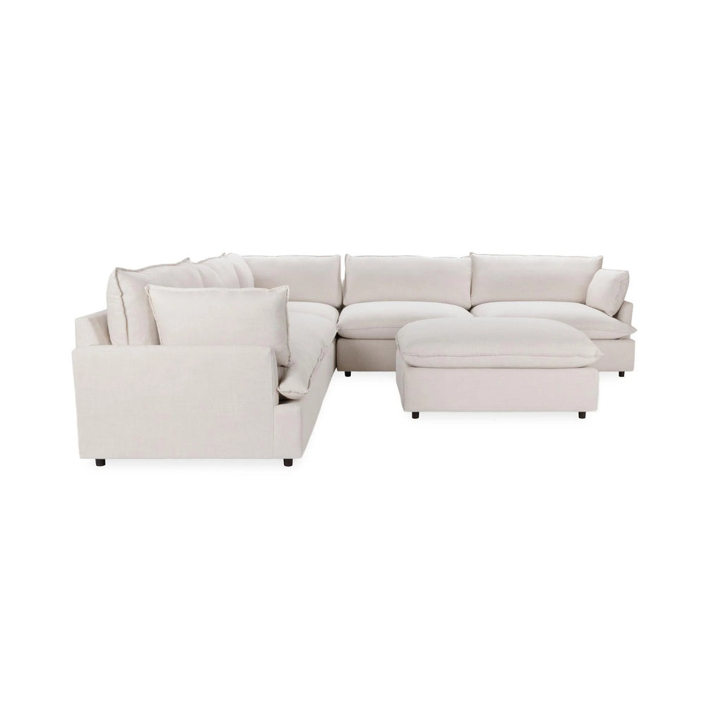 Caplan 6-Piece Modular Sectional with Ottoman in Dawn-Flax