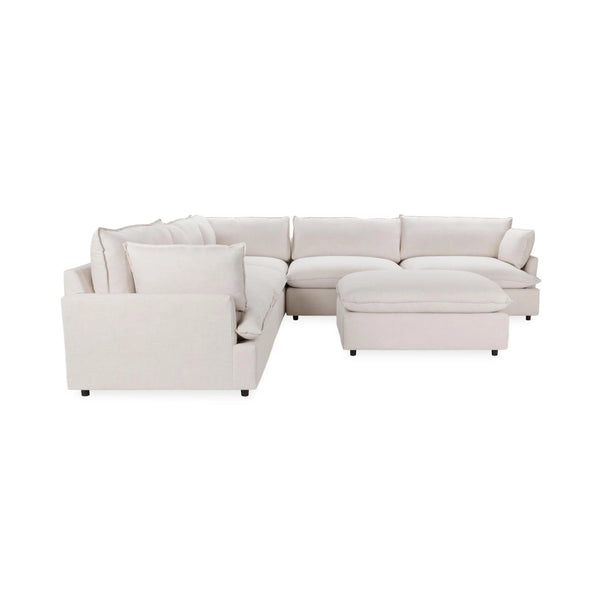 Caplan 6-Piece Modular Sectional with Ottoman in Dawn-Flax