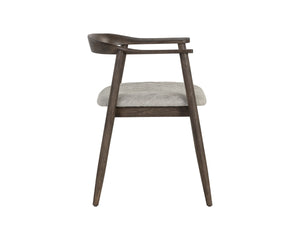 JEREMY DINING ARMCHAIR - DARK BROWN - BELFAST HEATHER GREY