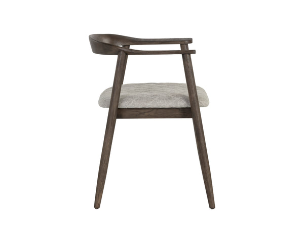 JEREMY DINING ARMCHAIR - DARK BROWN - BELFAST HEATHER GREY