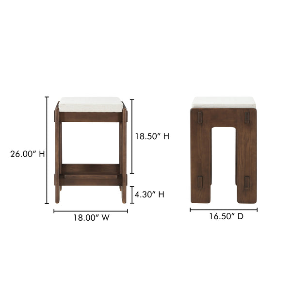 Ashby Counter Stool Brown with Craftsman Detailing