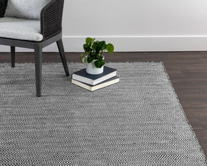 CUSCO HAND-WOVEN RUG - BLACK / WHITE - 8' X 10'