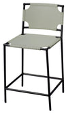 Asher Leather Counter Stool, Grey
