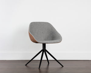 MCCOY SWIVEL DINING CHAIR - NOVEMBER GREY / CINNAMON BROWN