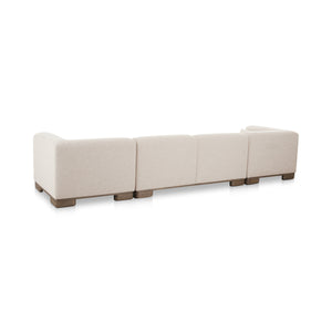 June Modular Sofa in Oatmeal with Oak Veneer Legs