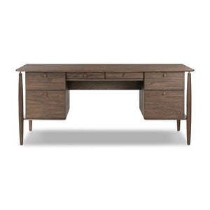 Markia Executive Desk - Aged Oak Veneer