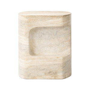 Clementine End Table In Textured Sandy Grey