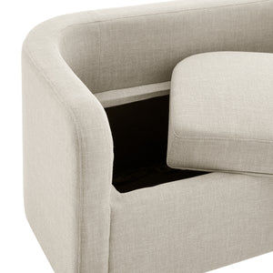 Wendy KD Fabric Storage Bench, Meridian Cream