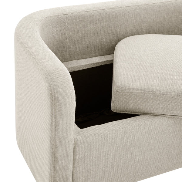 Wendy KD Fabric Storage Bench, Meridian Cream