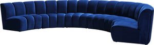 Lynda 6pc. Modular Sectional In Navy Velvet
