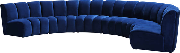 Lynda 6pc. Modular Sectional In Navy Velvet