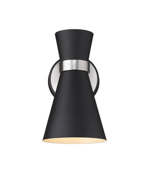 Soriano 1 Light Wall Sconce in Matte Black + Brushed Nickel Finish