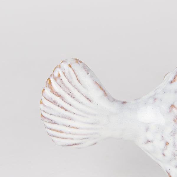 Spike II (Large) 10L x 6W Off-White Ceramic Puffer Fish
