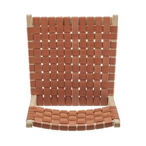 Marco Faux Leather Dining Side Chair Drift Wood Frame, Ochre Brown 