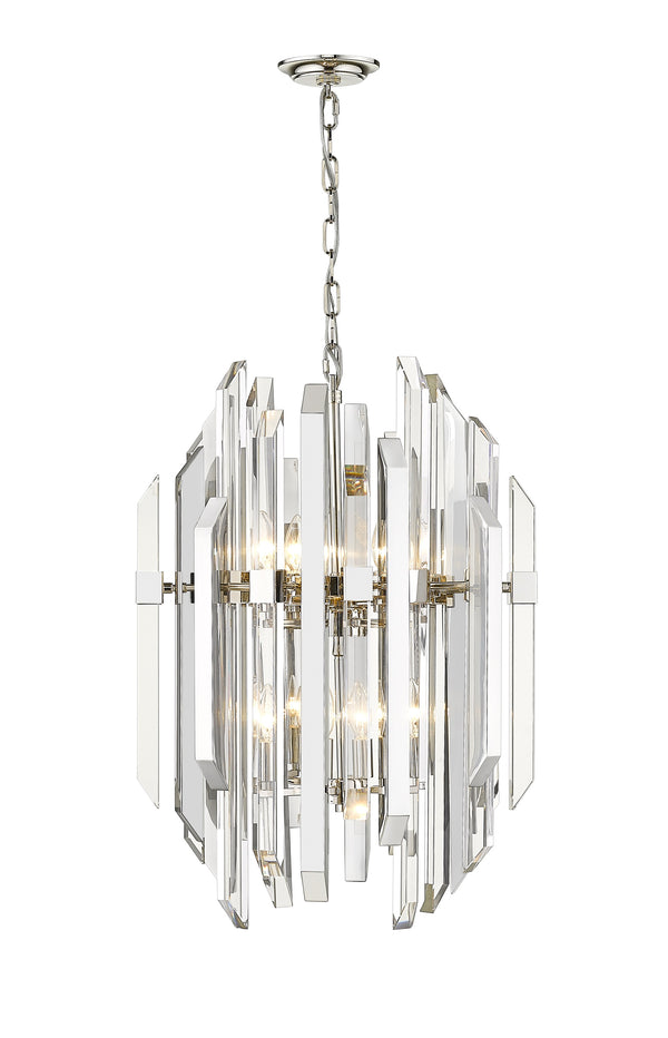 Bova 9 Light Pendant in Polished Nickel Finish