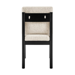 Melvin KD Chenille Dining Side Chair Black Frame, Concord Cream 
