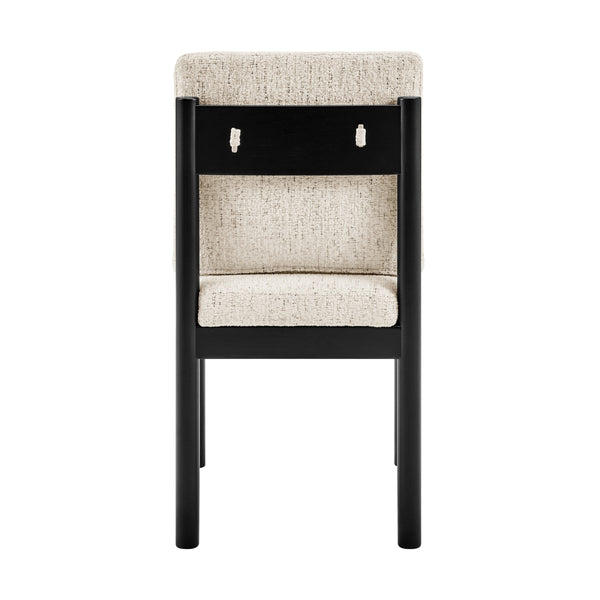 Melvin KD Chenille Dining Side Chair Black Frame, Concord Cream 