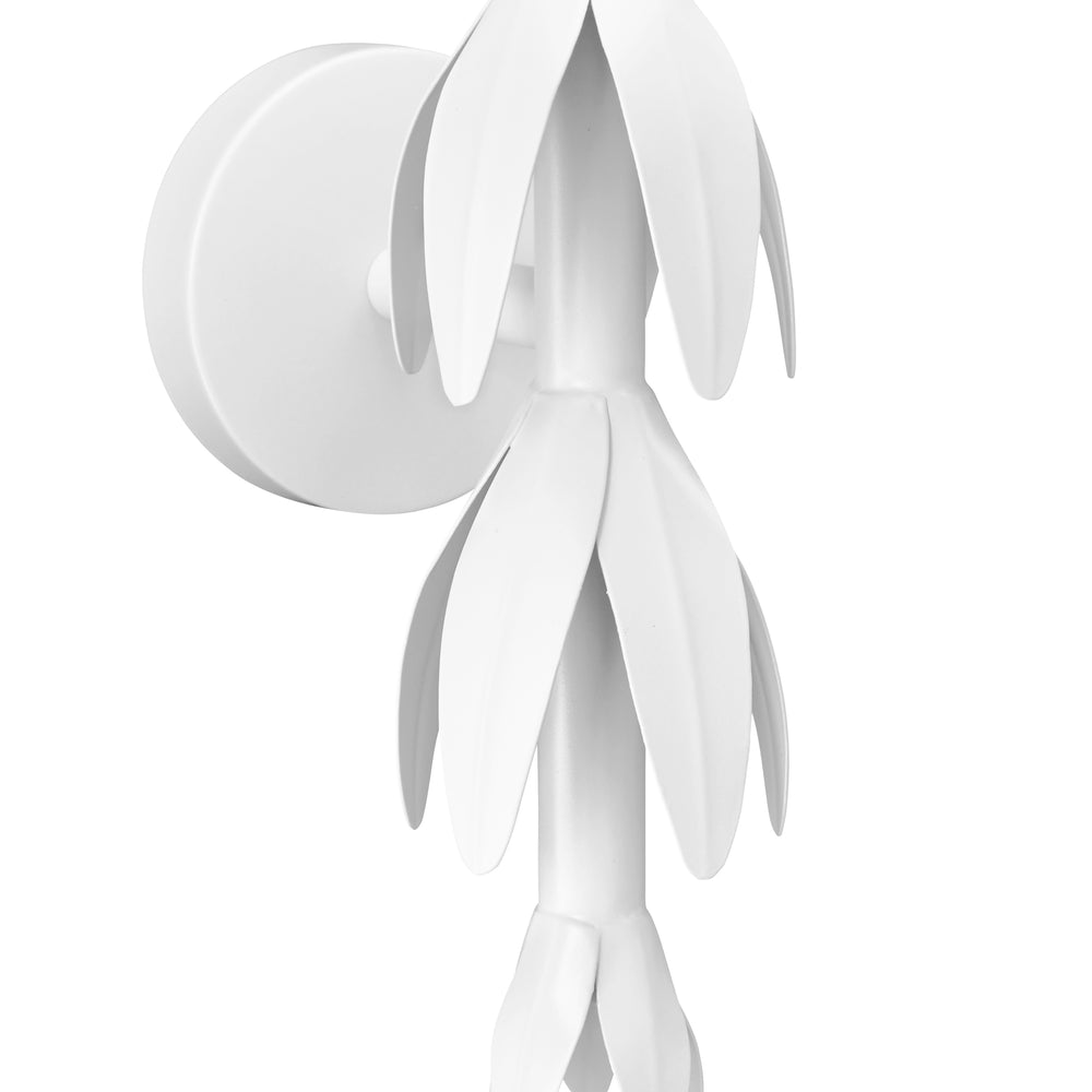 HANDPAINTED TOLE PETAL SCONCE IN WHITE