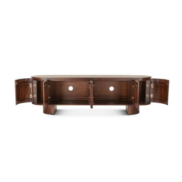 Athena 79" Media Console, Aged Mahogany