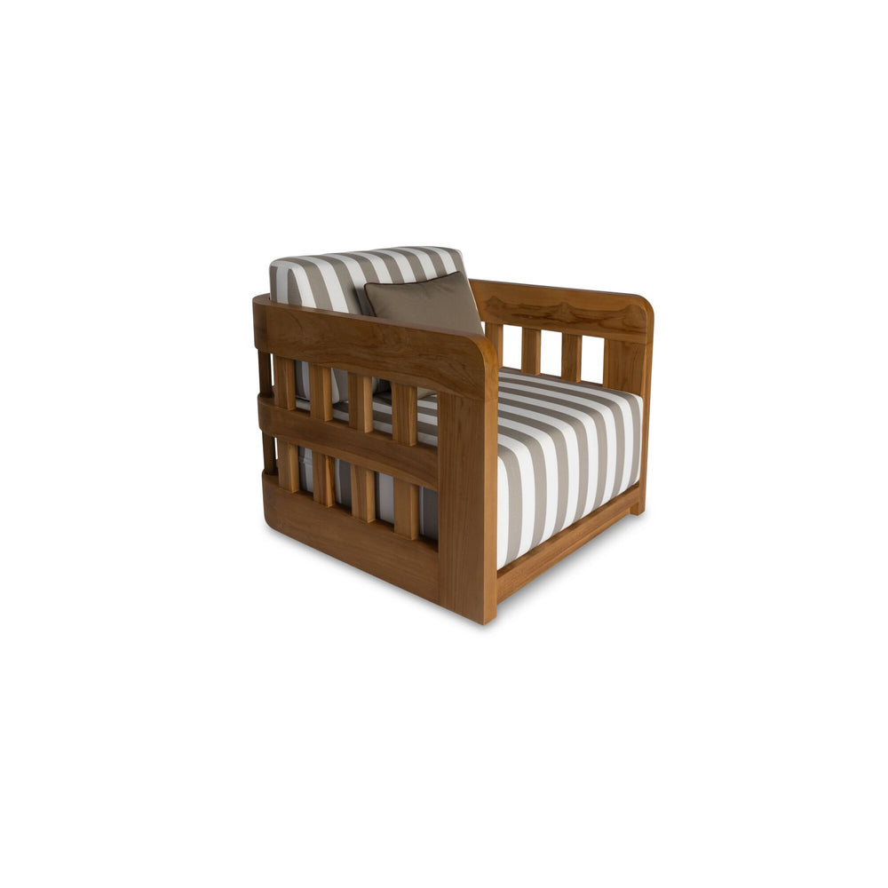Adelaide Outdoor Accent Chair in Brown Stripe