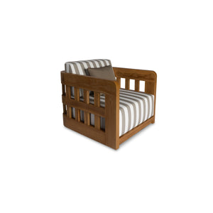 Adelaide Outdoor Accent Chair in Brown Stripe
