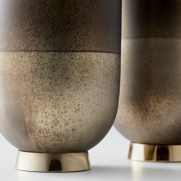 Large Pemberton Vase in Black Onyx and Champagne