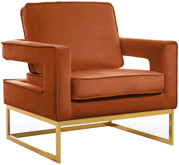 Alfonso Accent Chair In Cognac Velvet