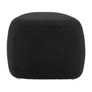 Carlese Boucle Small Ottoman, Palladian Charcoal