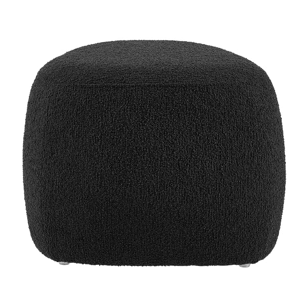 Carlese Boucle Small Ottoman, Palladian Charcoal