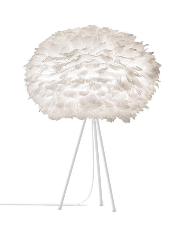 Eos 26" H Table Lamp in White with White Base