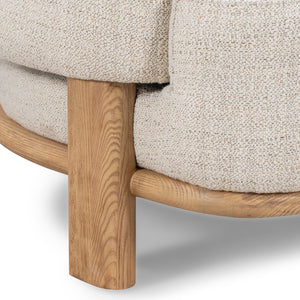 Pasadena Upholstered Accent Chair in Natural Wood