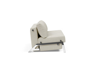 CUBED QUEEN SOFA BED in MIXED DANCE NATURAL FABRIC WITH Chrome legs 527