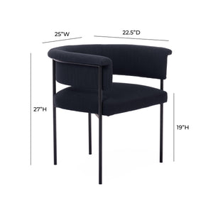 Taylor Black Performance Linen Dining Chair